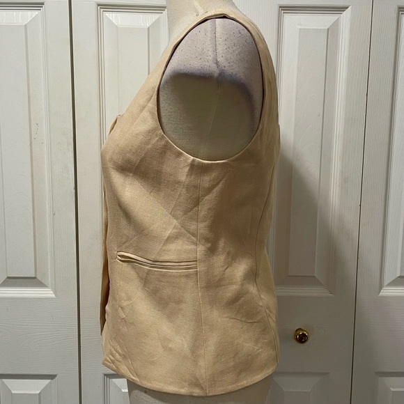 Authentic Sézane Ivory Linen Square Neck Vest EU Size 40 - Picture 2 of 9